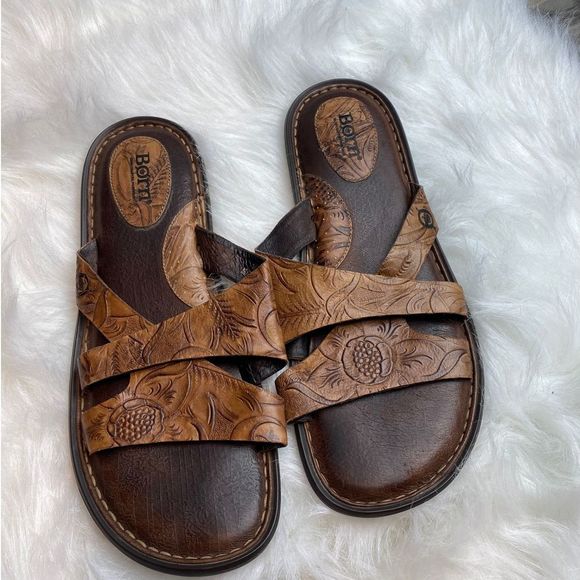 born leather slides